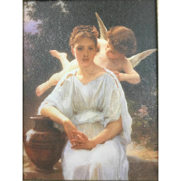 Whisperings of Love Framed Art Repro Print by Adolphe William Bouguereau 1889 - Picture 5 of 6